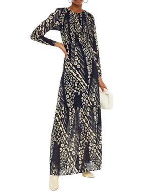 BA&SH Ollie Ruffle-Trimmed Floral-Print Crepe Maxi Dress